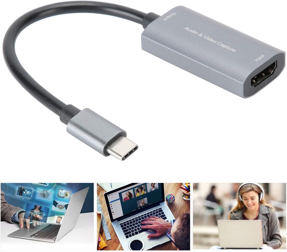 USB-C naar HDMI Video Capture Card - Zilvergrijs - 4K Opname - Compact - Voor Gamers en Streamers thumbnail 5