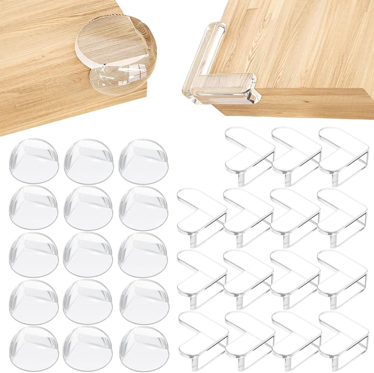 30 stuks hoekbeschermers voor baby's, transparant, siliconen