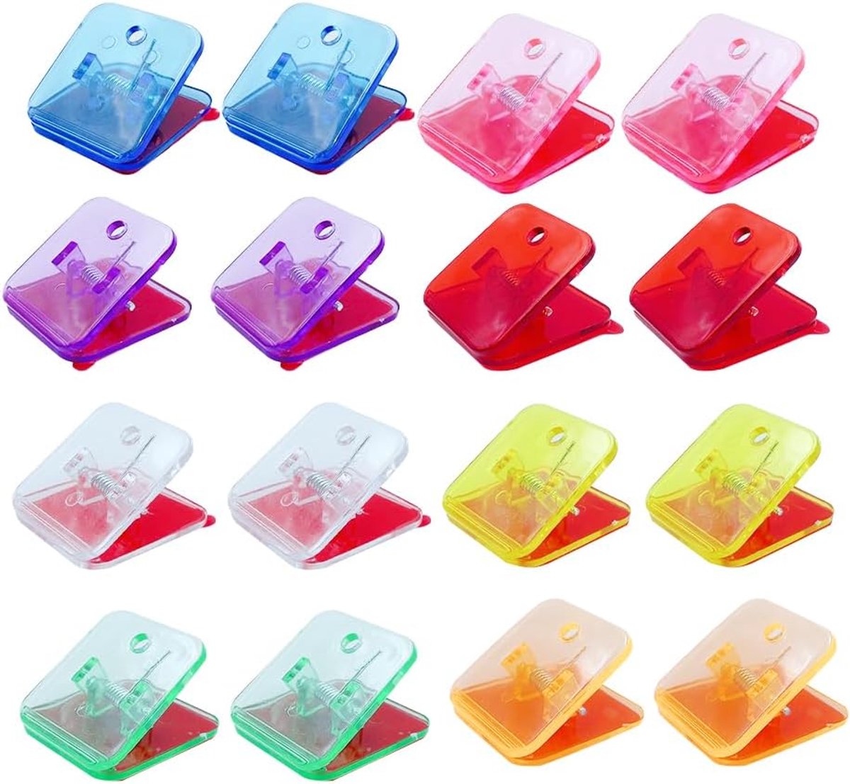 Clips, vierkante kunststof clips, zelfklevend, winddicht, beschermclips, voor douche, hangend, camper, badkamer, woondecoratie (8 kleuren)