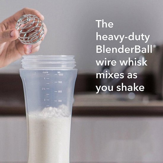 1000ML Batter Mixer Fles, Deegmixer voor Pannenkoeken, Handdeegdispenser met Meetmerken en Mengbal, Persfles Geen Lekkage Eénhandig, Deegdispenser Multifunctioneel, voor Pannenkoeken, Wafels, Crêpes — afbeelding 4