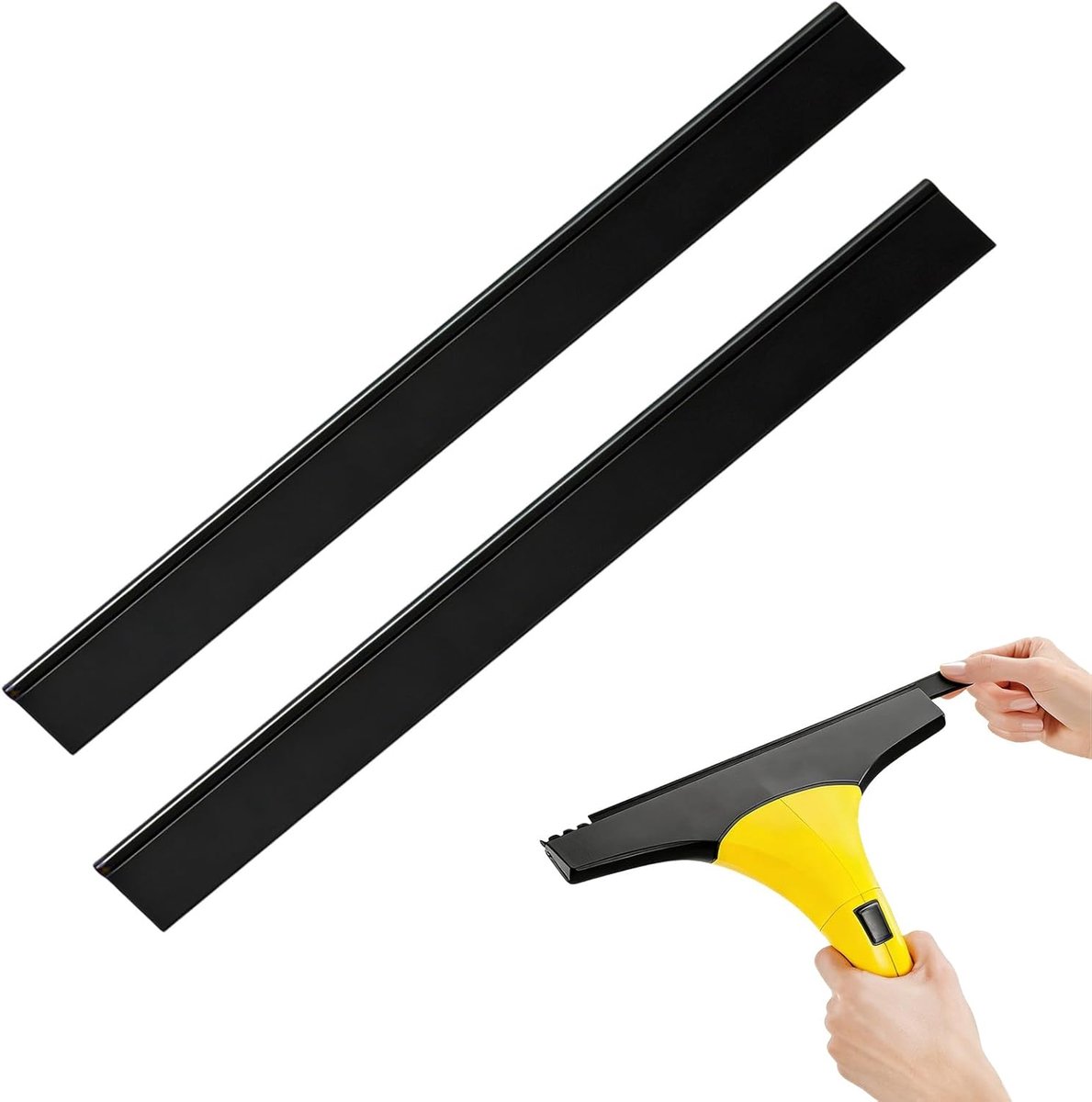 Rubberen lip voor Kärcher raamzuiger, 280 mm, reservelip compatibel met WV1, WV2, WV5, WV50, WV55, WV60, WV75, geschikt voor reinigen en afstoffen, 2 stuks