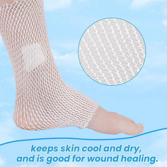 Ademende elastische buisverband voor armen, polsen, ellebogen en benen - 2m x 3.8cm, wondbescherming en ondersteuning — afbeelding 4