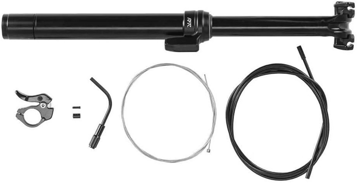 SnelShoppen - Telescopische zadelpen 30.9 mm / 31.6 mm x 425 mm zwart voor mountainbike, racefiets, fietsen, verstelbaar, lichtgewicht, duurzaam, buit