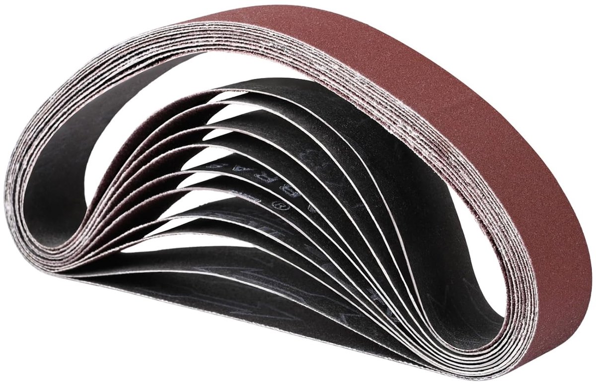 10 stuks schuurband 30 x 533 mm, 60/80/100/120/240 gemengde korrel
