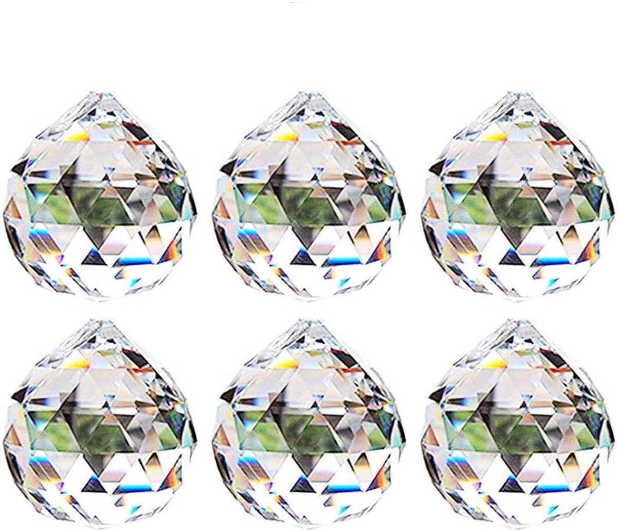 transparante kristallen bal Prisma - Hanger Suncatcher voor plafondlampen, Feng Shui, thuis voor de bruiloft, kantoordecoratie | Hanglamp met facet geslepen voor kroonluchter, plafond, Feng Shui, thuis, kantoor