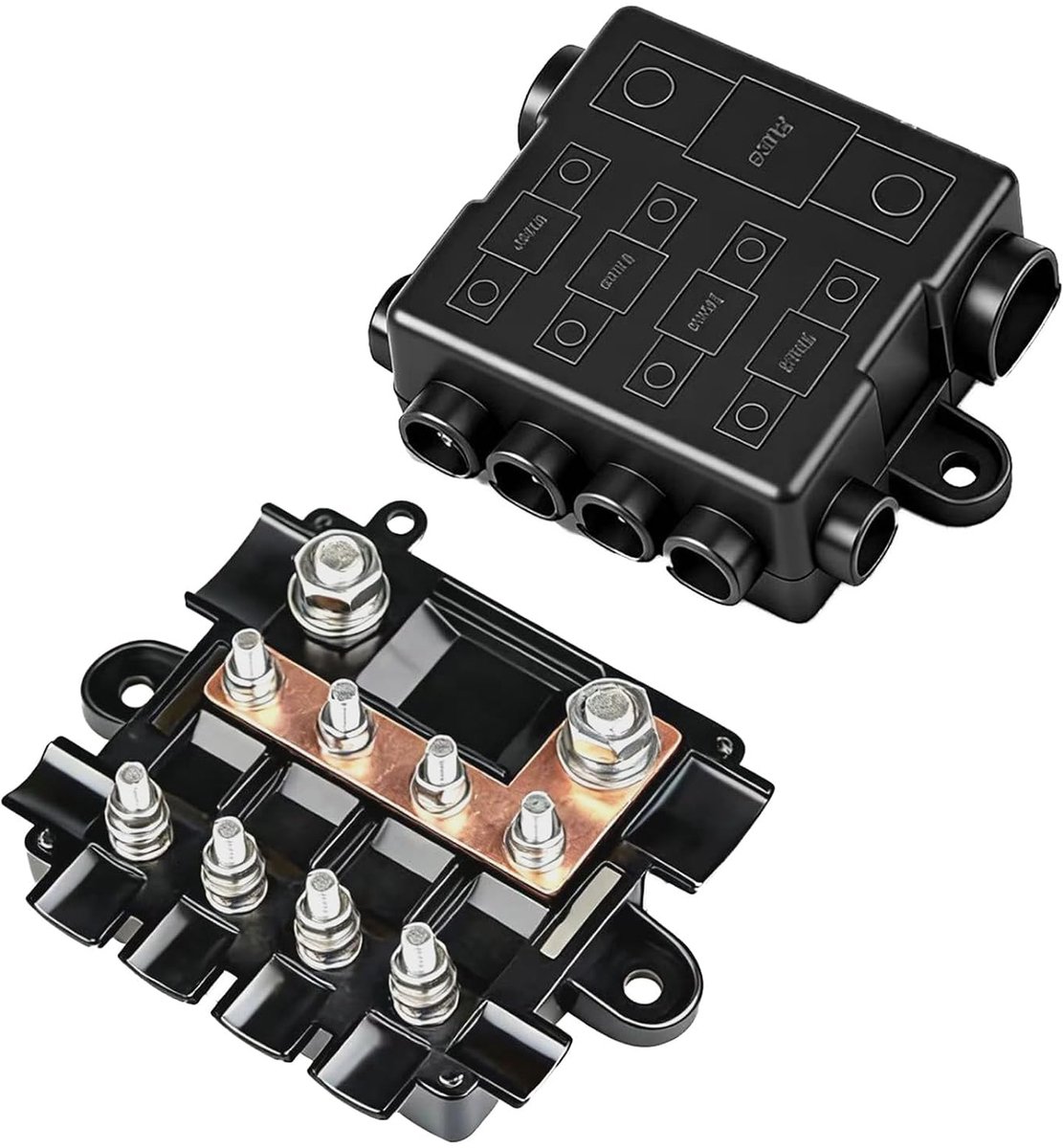 12 volt voor 1 x Mega en 4 x MIDI-zekeringen met busbar polyamide