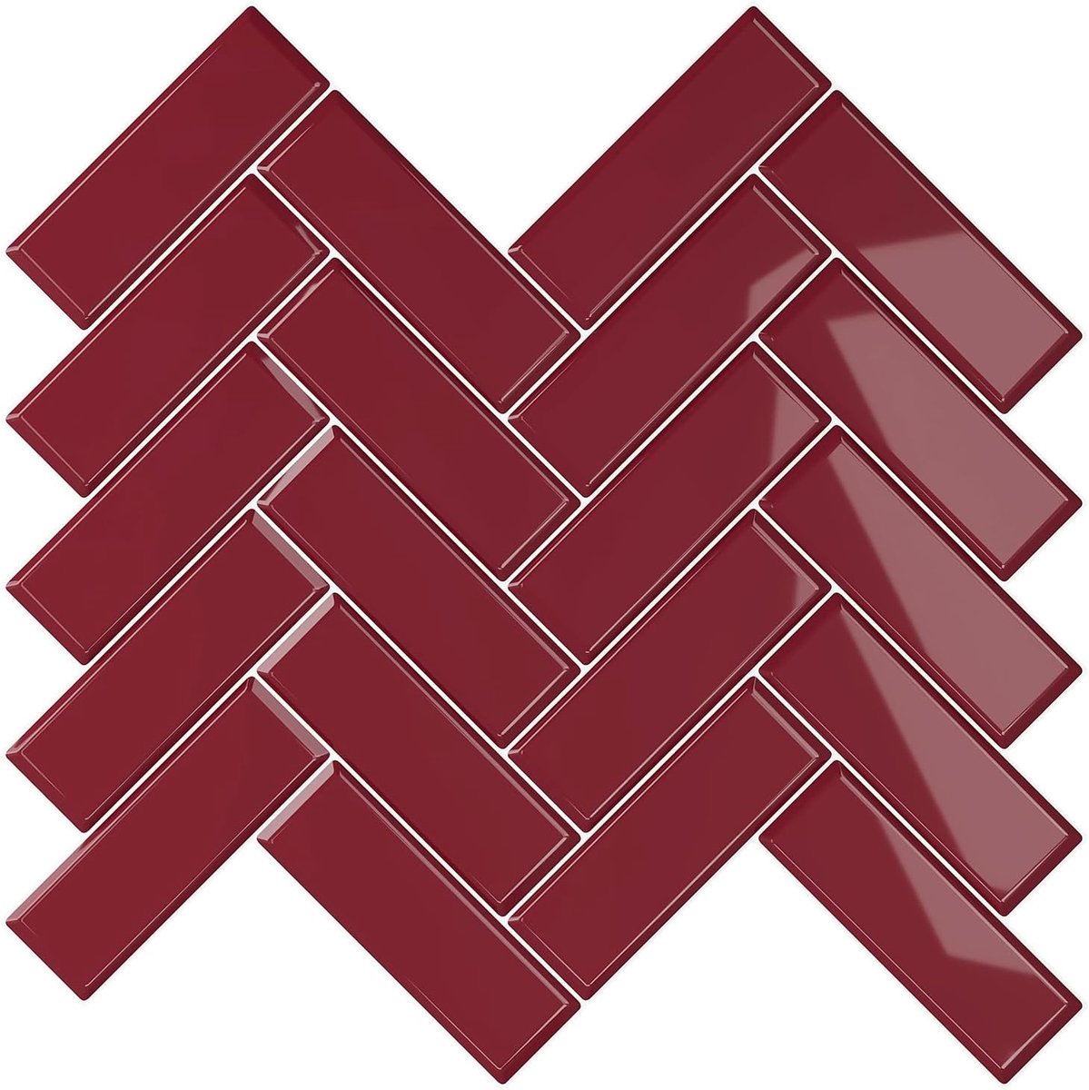 Zelfklevende tegels, visgraatpatroon, rood, tegelfolie, badkamer