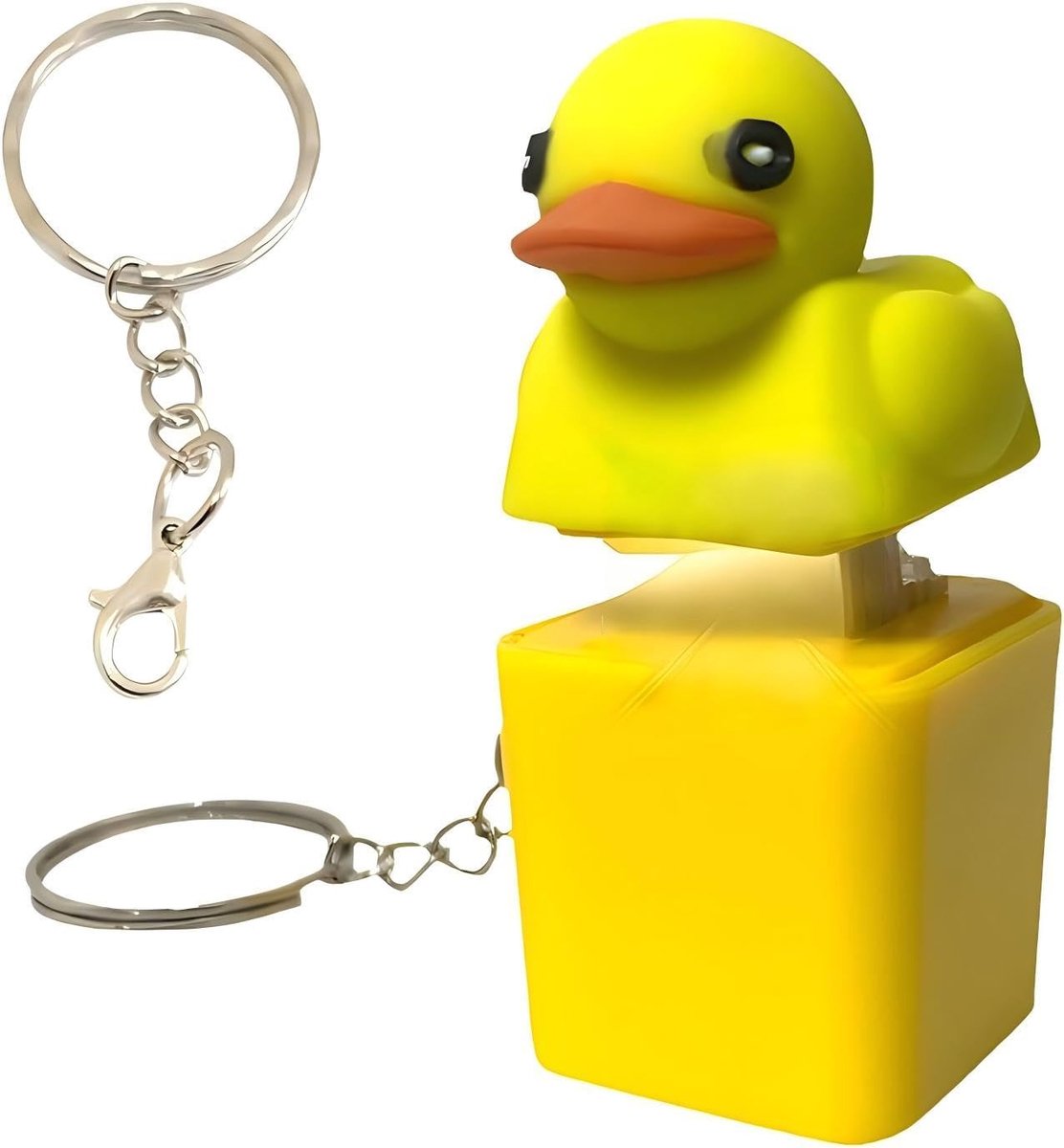 eend Sleutelhanger Creatieve Cartoon Vorm Sleutelhanger Piepende Eend