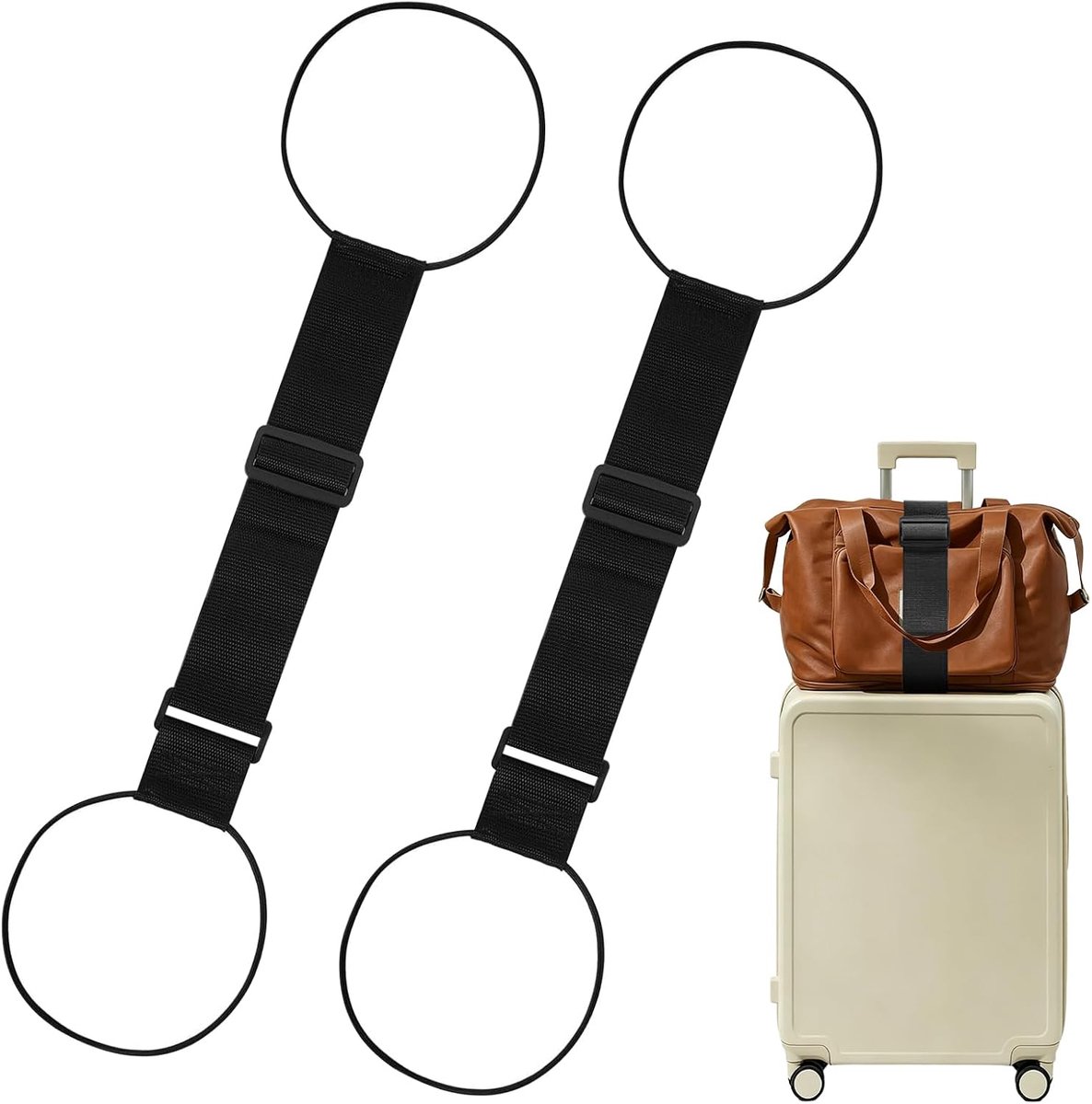 2 stuks elastische bagageriem, verstelbare bagageriemen, elastische