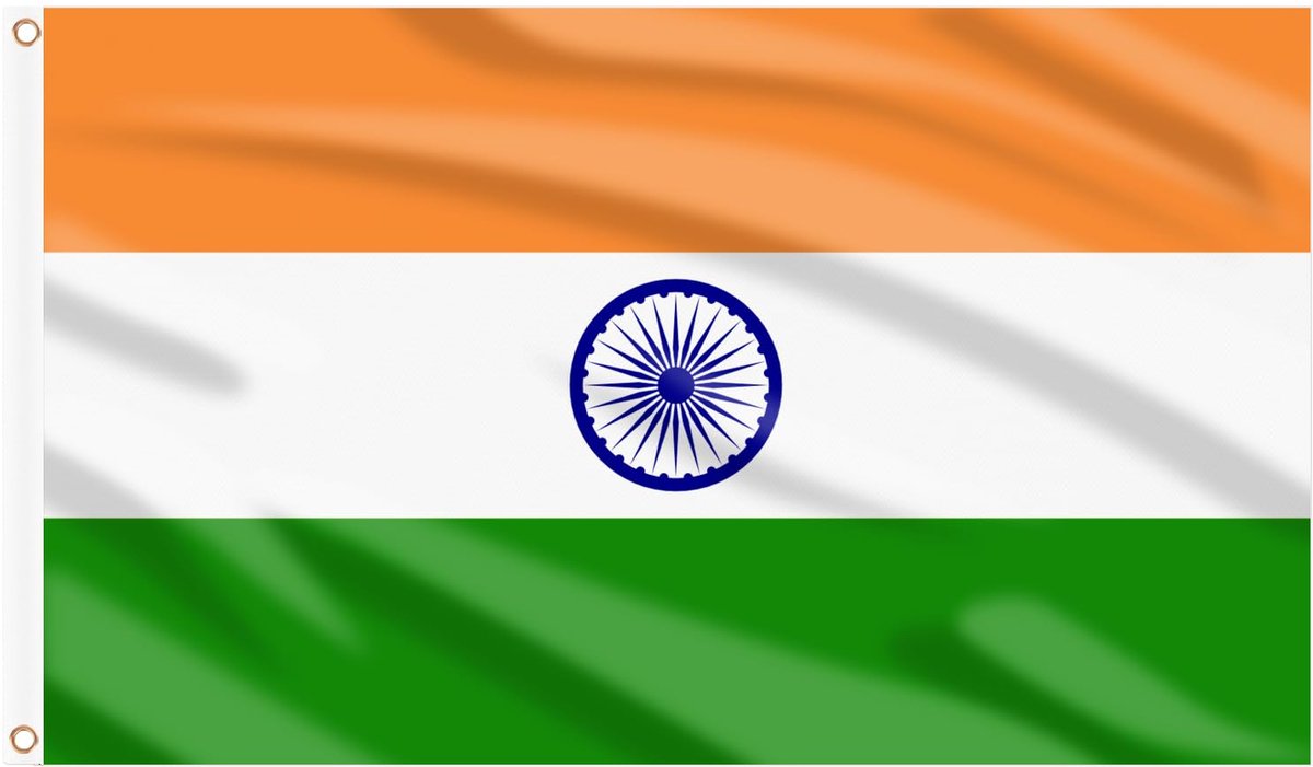 India-vlag 1,5m x 0,9m voor feestdecoraties, 2 stuks grote Indiase