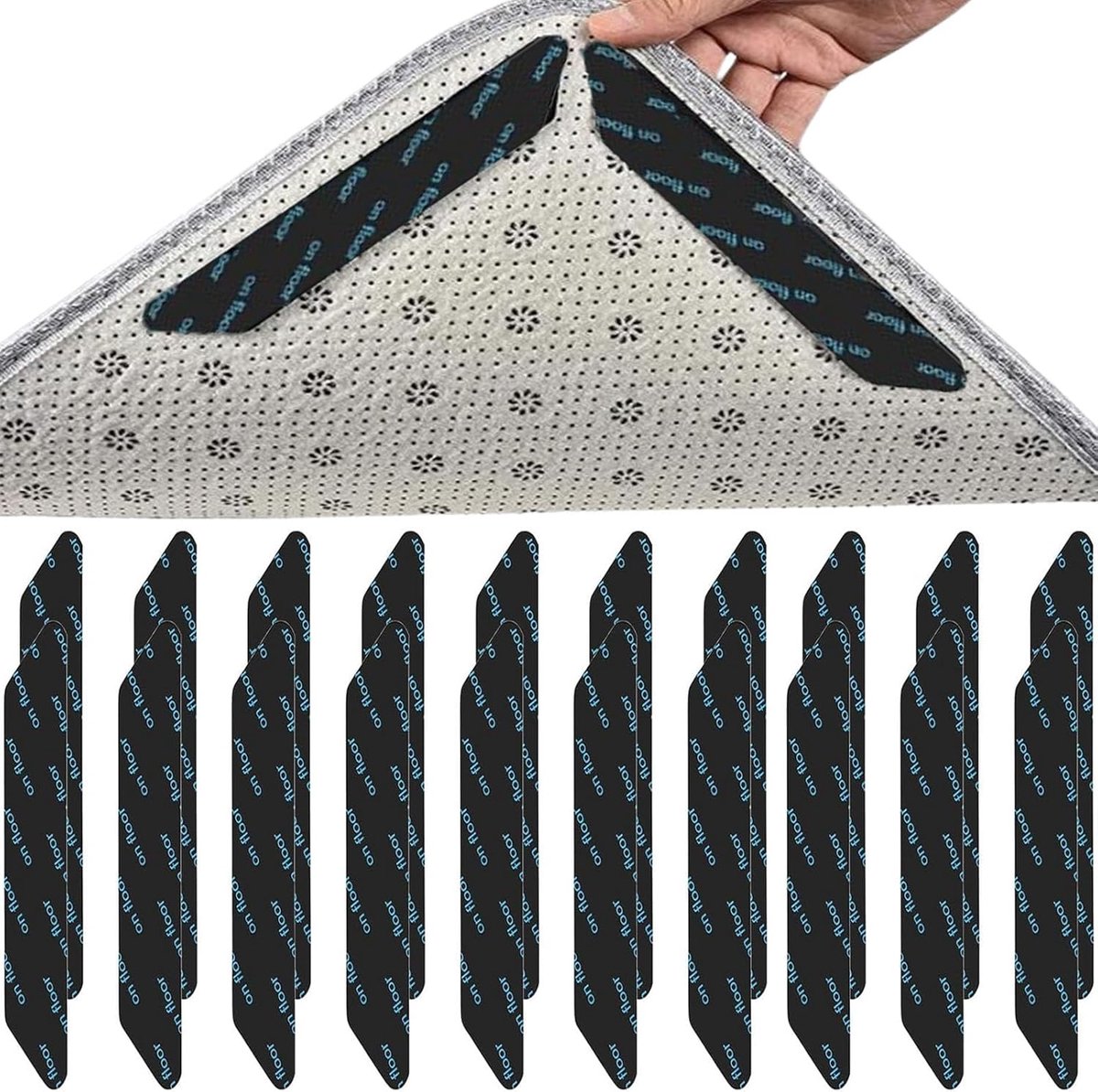 20 stuks antislipvloerkleed, wasbare antislip zelfklevende