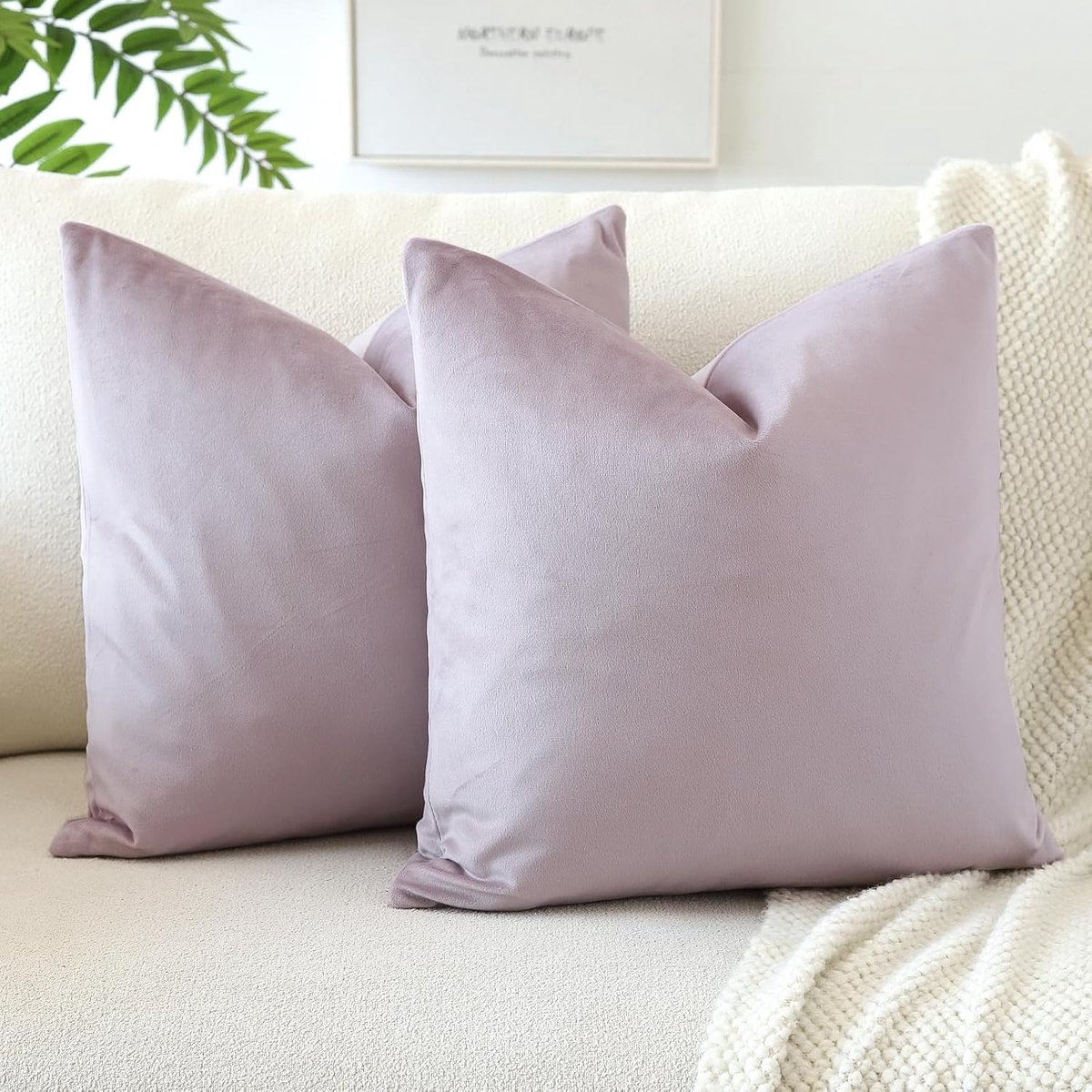 Decoratieve Velvet Kussenhoezen voor Bank, Set van 2, 40 x 40 cm, Roze-Paars, Perfect voor Woonkamer en Slaapkamer