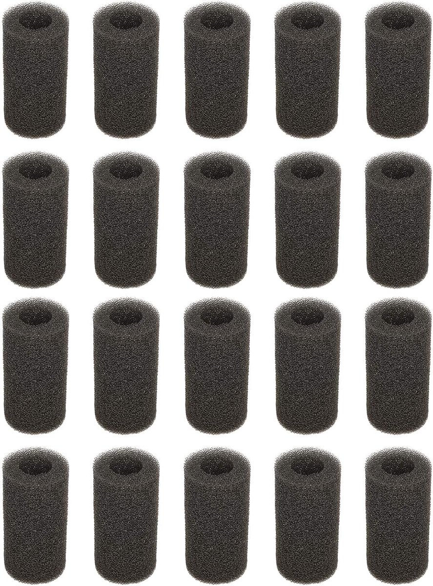 SnelShoppen - 20 Stuks Aquarium Filter Spons, Inlaatfilter Prefilter Foam Rollen, Vervangingsset voor Vijver en Aquarium, Medium (Grote Opening), Gema