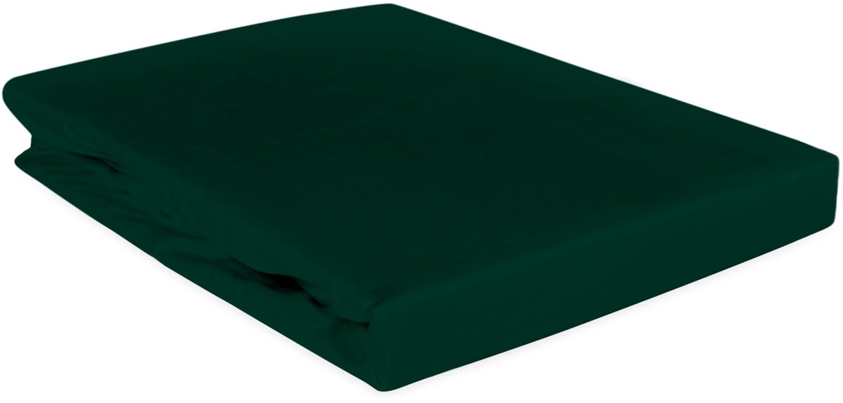 Darymex Satin Classic - Hoeslaken - 100% Katoen-Satijn - Met Elastiek - Voor Matras tot 20 cm - 200x220 cm - Donkergroen