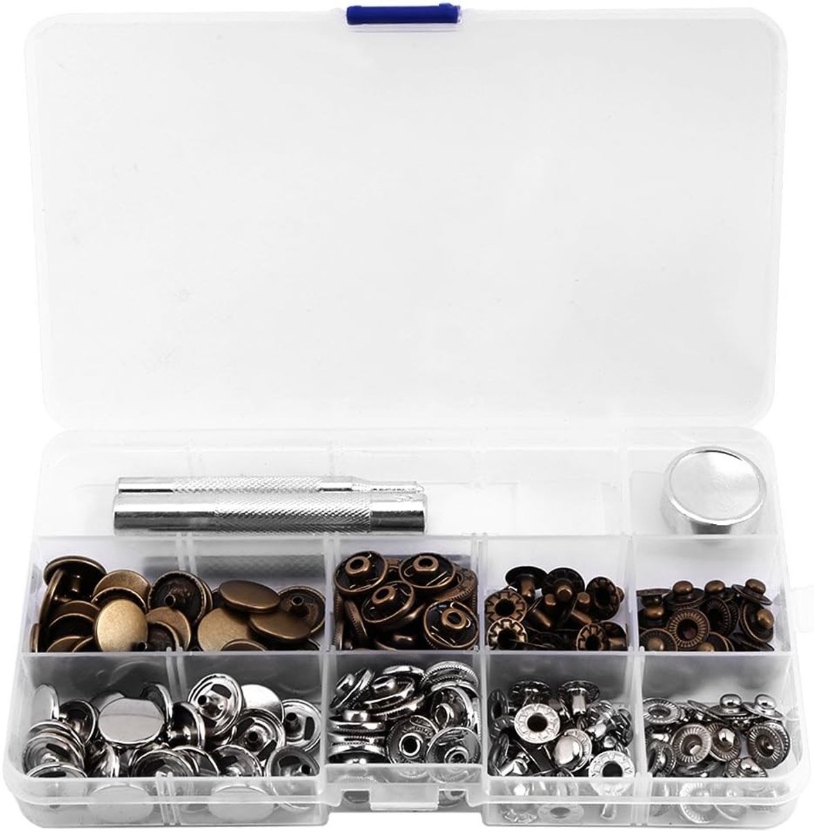 Jeanoko 651 831 Snap Buttons Button Snap Buttons Kit 18×10×2 50 Sets Snap Button Snap Button Closure with Adjustment - ShopVlot