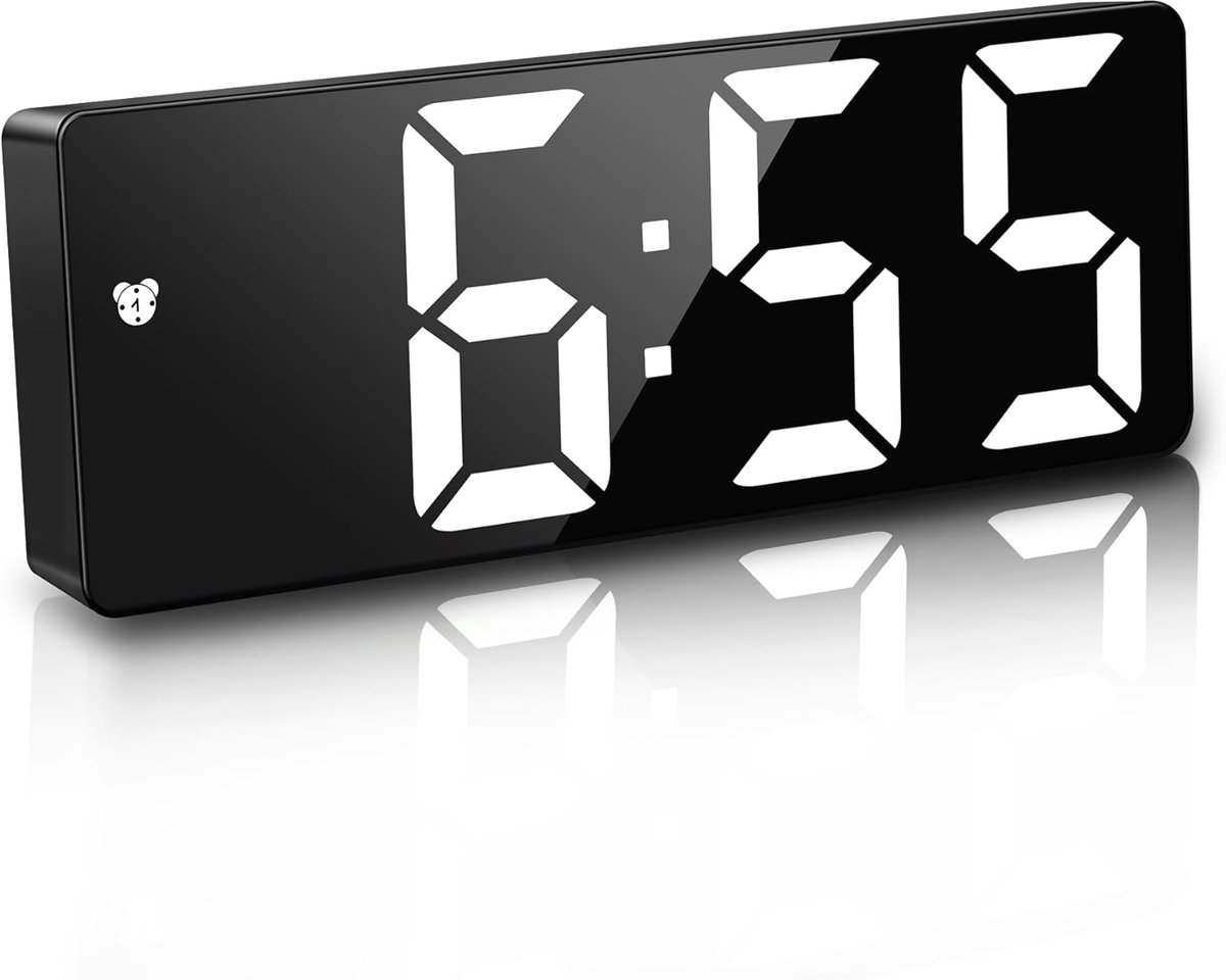 SnelShoppen - Digitale Alarmklok met Grote LED Display, Temperatuurweergave, Snoozefunctie, Oplaadbare USB Voeding, Batterij, Ideaal voor Slaapkamer,