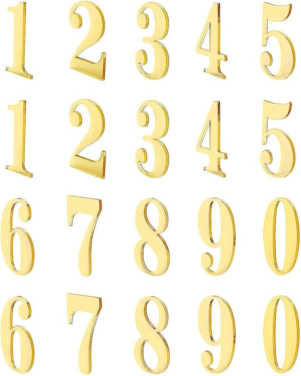 SnelShoppen - Number Stickers 0-9 Zelfklevend Pack van 20 Weerbestendige Huisnummer Stickers 4.5 cm voor Postbussen, Deuren en Opslagdozen