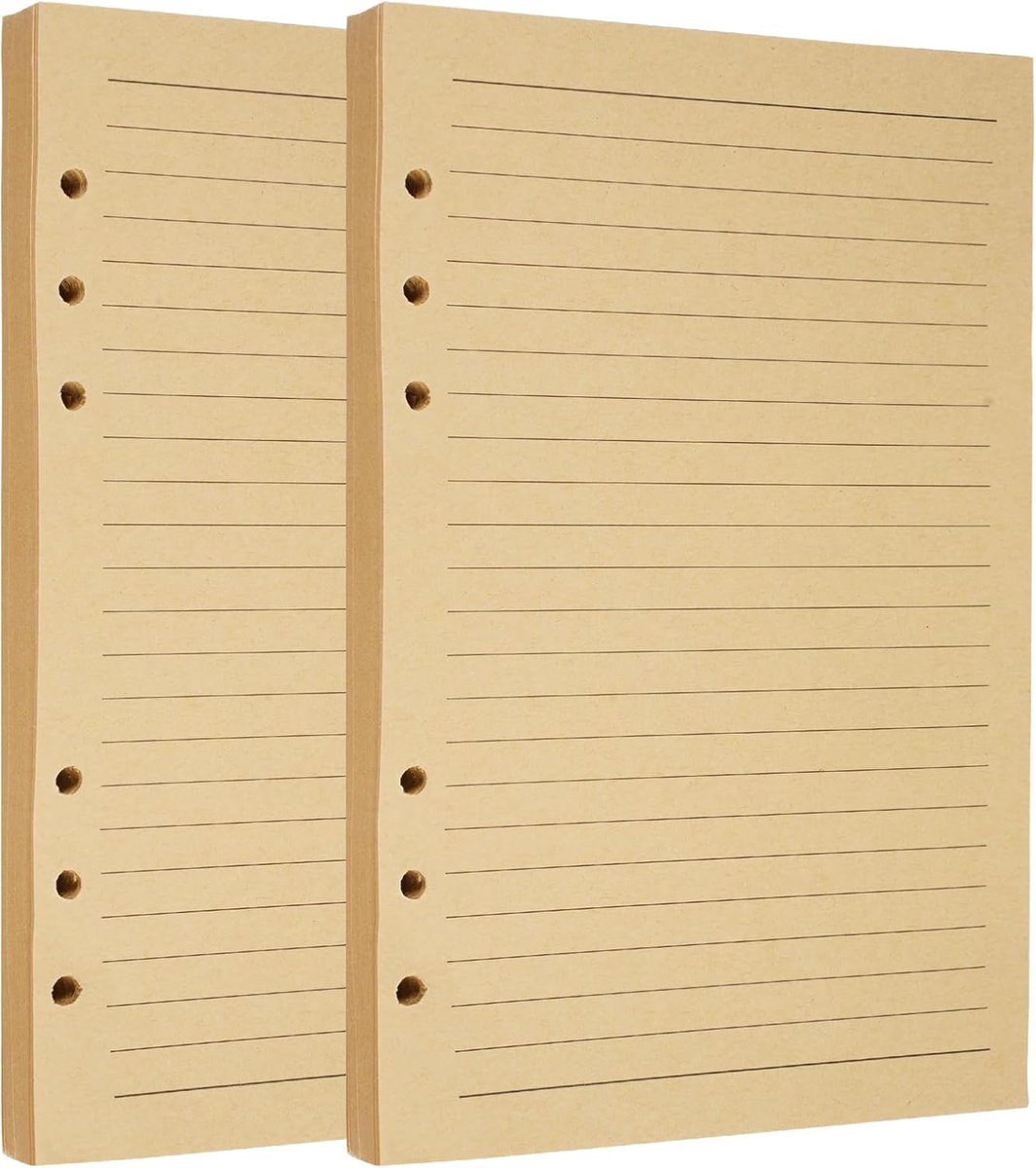 SnelShoppen - 160 Vellen/320 Pagina's A5 Navulpapier Geperforeerd 6 Gaten, Hervulbaar Losbladig Papier, Perfect voor Notitieboek, Journal en Schildere