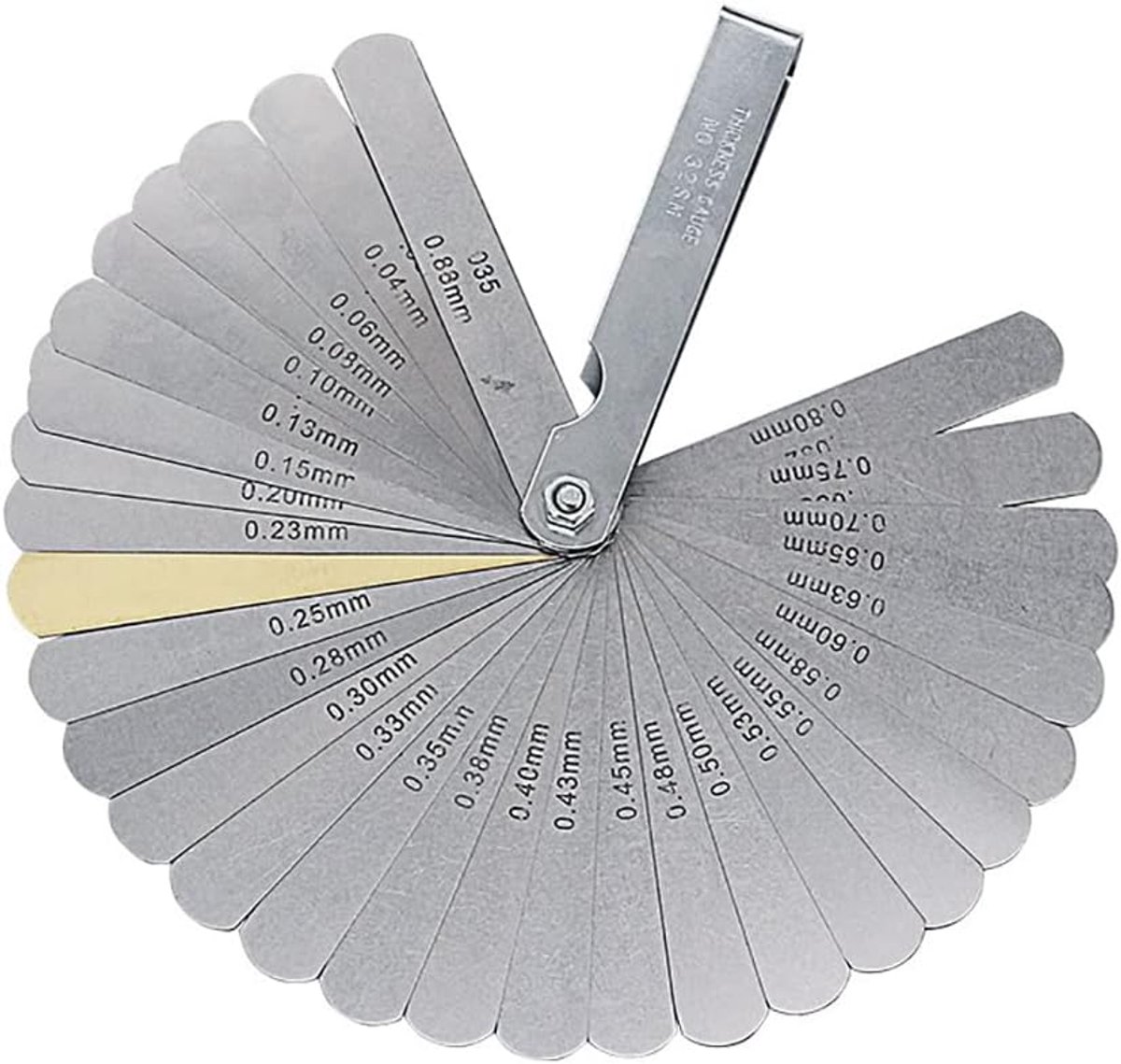 SnelShoppen - 32-delige Precisie Meetset Voor Openingen - Hoogwaardige RVS Probeset Voor Tappet, Pistonring, Bougie, Lager - 0.04-0.9mm