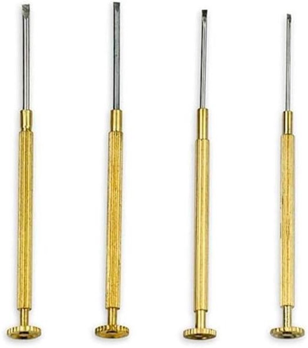Horloge Schroevendraaiers - Reparatietool Set - Kleine Schroeven Draaien - Roestvrij Koper - 1.0-1.6mm - Goud