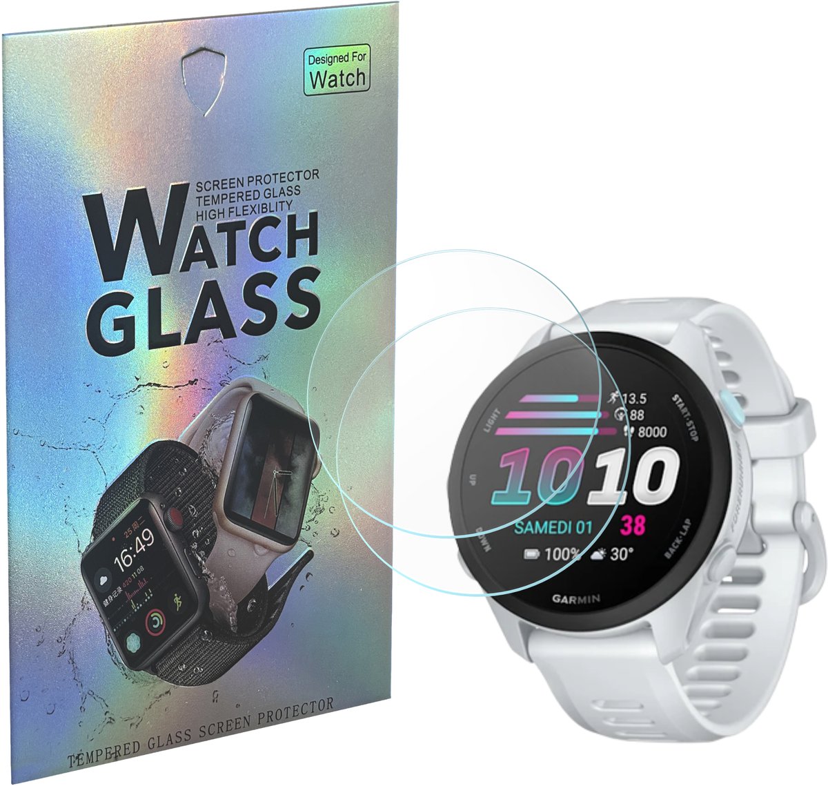 Garmin Forerunner 70 / 170 / 170 Music - 2 stuks Beschermglas Smartwatch screenprotectors van glas Transparante glazen schermbeschermfolie