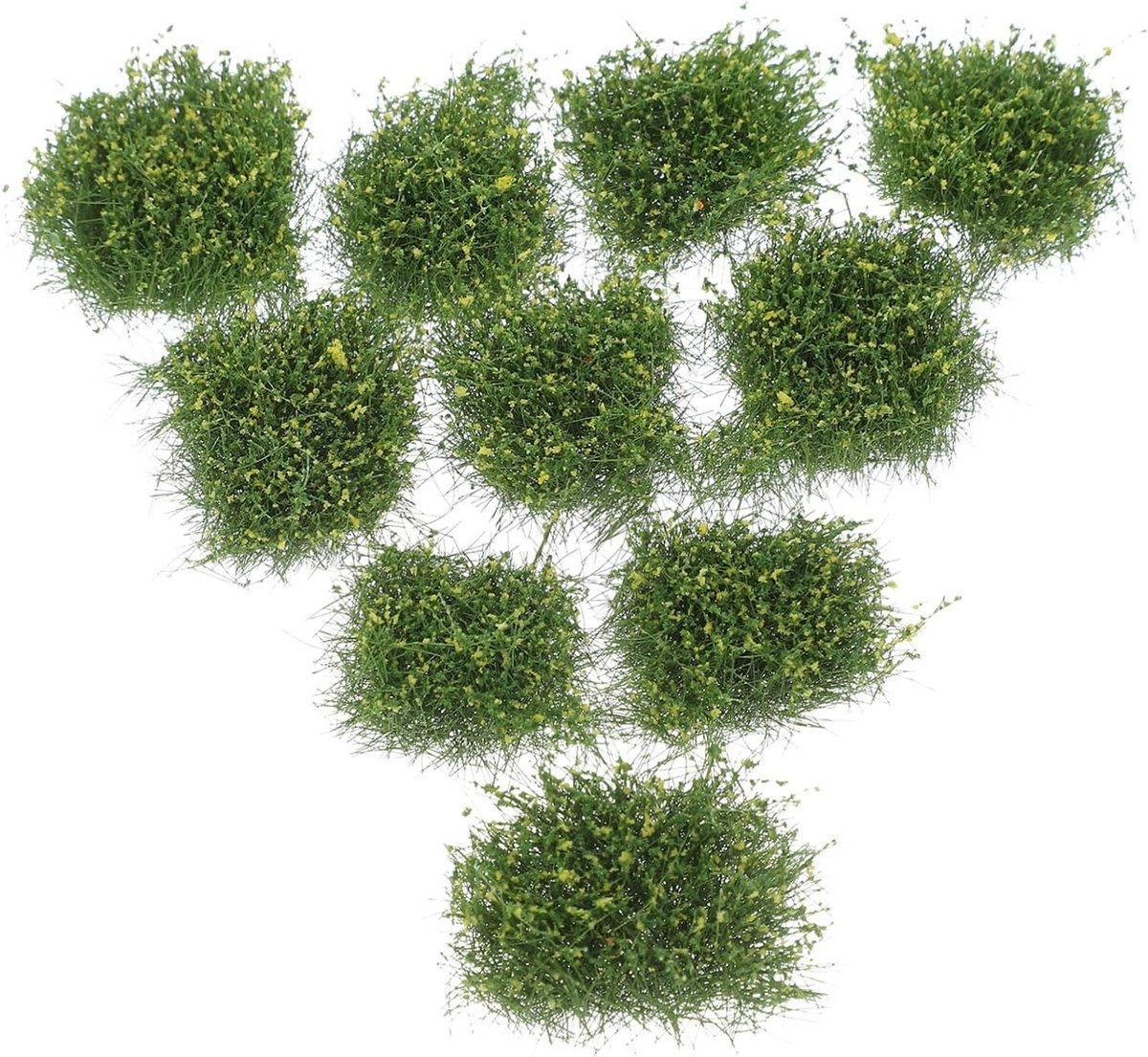 Kunstgras Plantenclusters - Miniatuur Gras Tuften - Modelbouw Landschappen - Realistische Gras Textuur - 35 cm - Groen