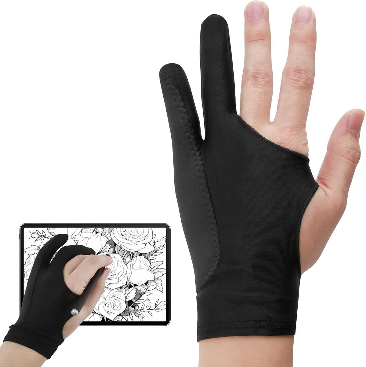 SnelShoppen - Tekenhandschoen, grafisch tablet tekenhandschoen, 3-laags anti-drup handschoenen, veeg tablet handschoenen, elastische kunstenaars, gesc