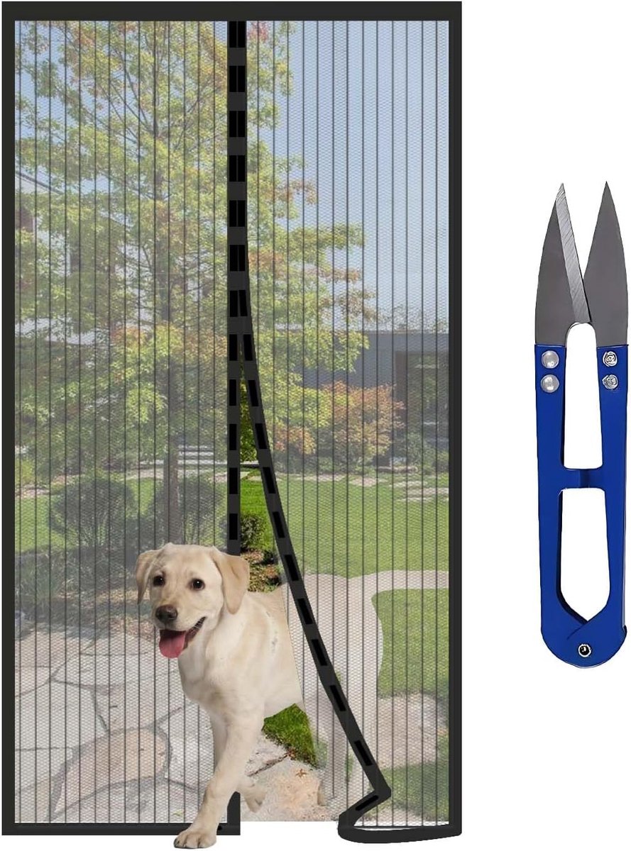 SnelShoppen - Magnetisch Vliegenraam Voor Deur 220 x 120 cm Insectenbescherming Voor Balkon Deur Vliegengordijn 10x Sterker Voor Woonkamer Schuifdeur