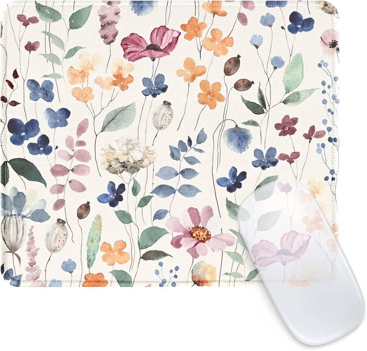 grappig schattig muismat, personaliseerde muismat voor kantoor thuis, waterdichte antislip rubberen basis, computer muismatten voor draadloze muis, wilde bloemen