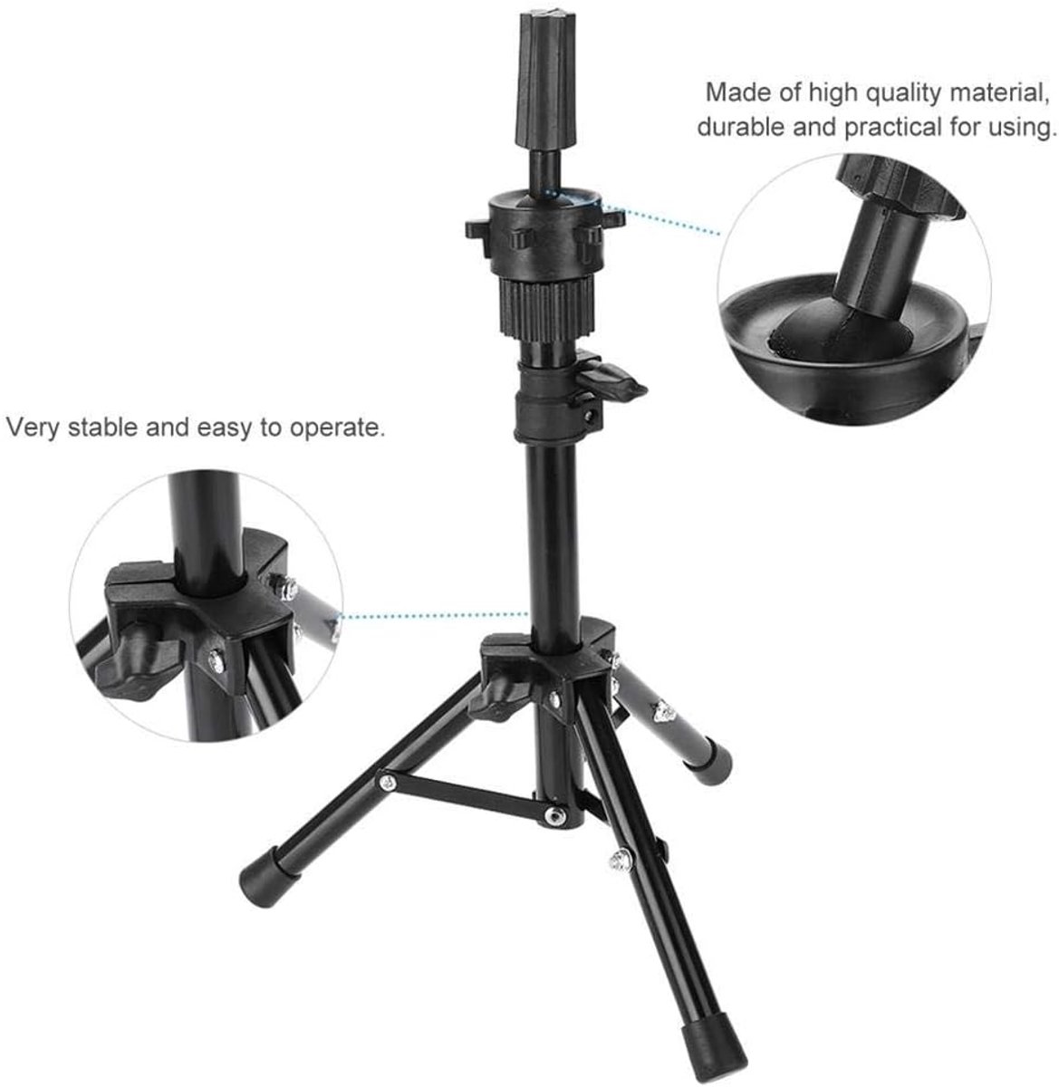 training hoofd houder Training hoofd stand Trainingshoofd statief statief Salon Nieuw, 30-58.5 cm Kapper mannequin pruik houder