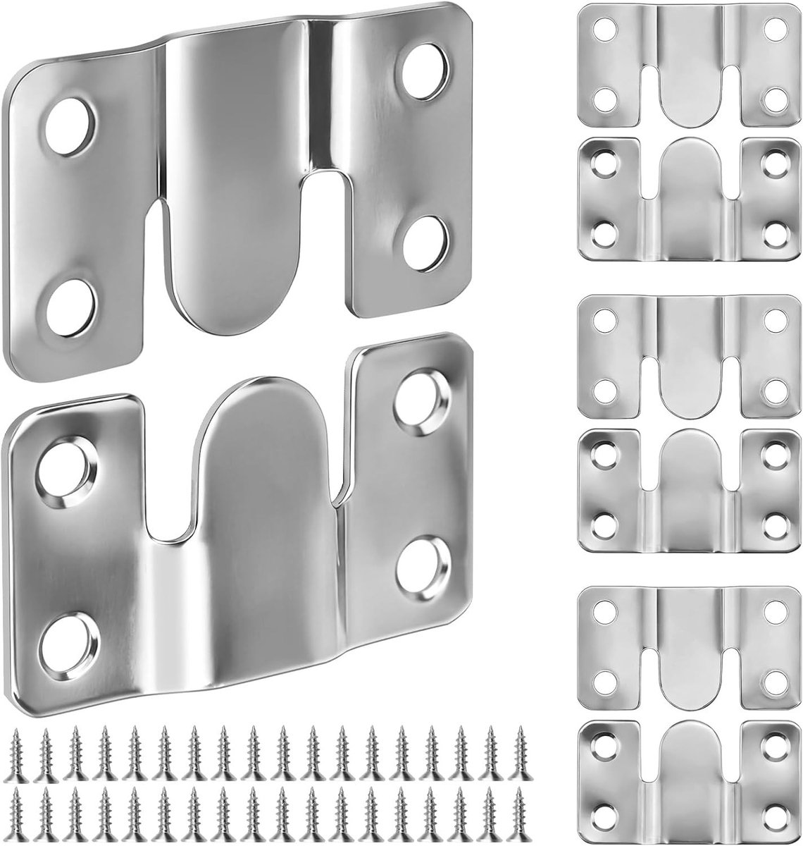 Inbouwbeugels Z-Clip - Ophangbeugels Meubels - Zware Objecten Ophangen - Roestvrij Staal - 54 x 30 mm - Zilver