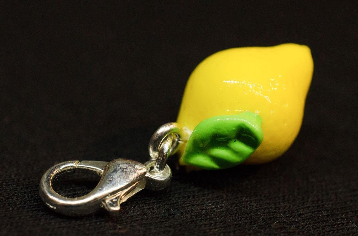 Citroen Charm Hanger Rits Pull Voor Armband Polsbandje Fruit Limonade