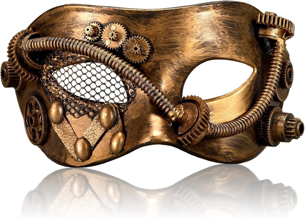2024 Nieuw Steampunk Mechanisch Masker- Steam Punk Halloween Maskerade Maskerade Masker voor Mannen - voor Feest, Prom, Kerstmis