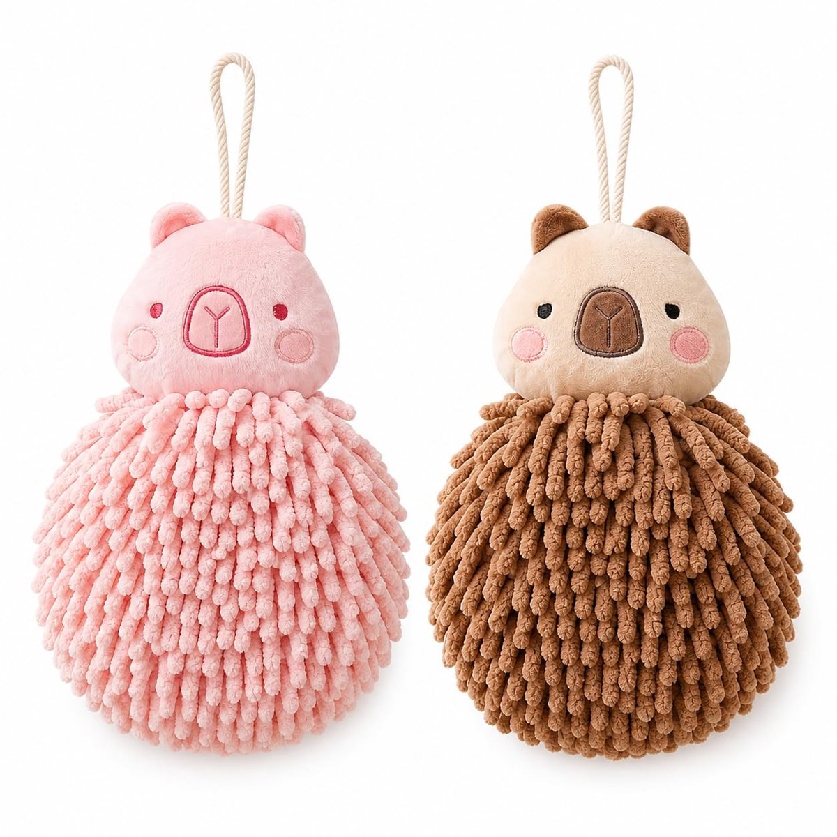 Omgoods - Capibara Babyhanddoek Set - Schattige Chenille Handdoeken