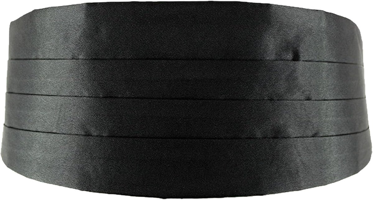 verstelbare satijnen smokingband, verstelbare satijnen smoking-riem voor heren, effen smokingriem voor heren, Zwart, Circonferenza vita regolabile da circa 80 cm a 115 cm