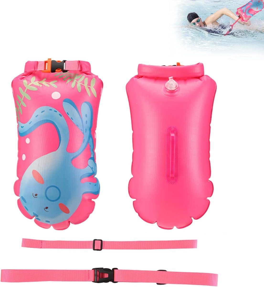 Zwemboei, waterdichte droogzak, boei, zwemmen, kinderen, volwassenen, zwemboei, opblaasbare zwemboei, triatlon voor open water, watersport