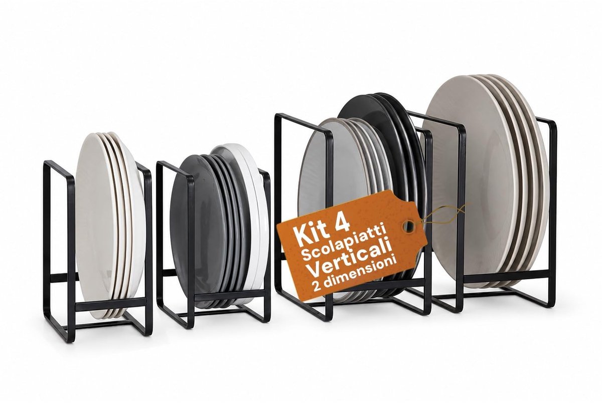 Omgoods - 4-delig Metalen Afdruiprek, Ruimtebesparend en Antislip