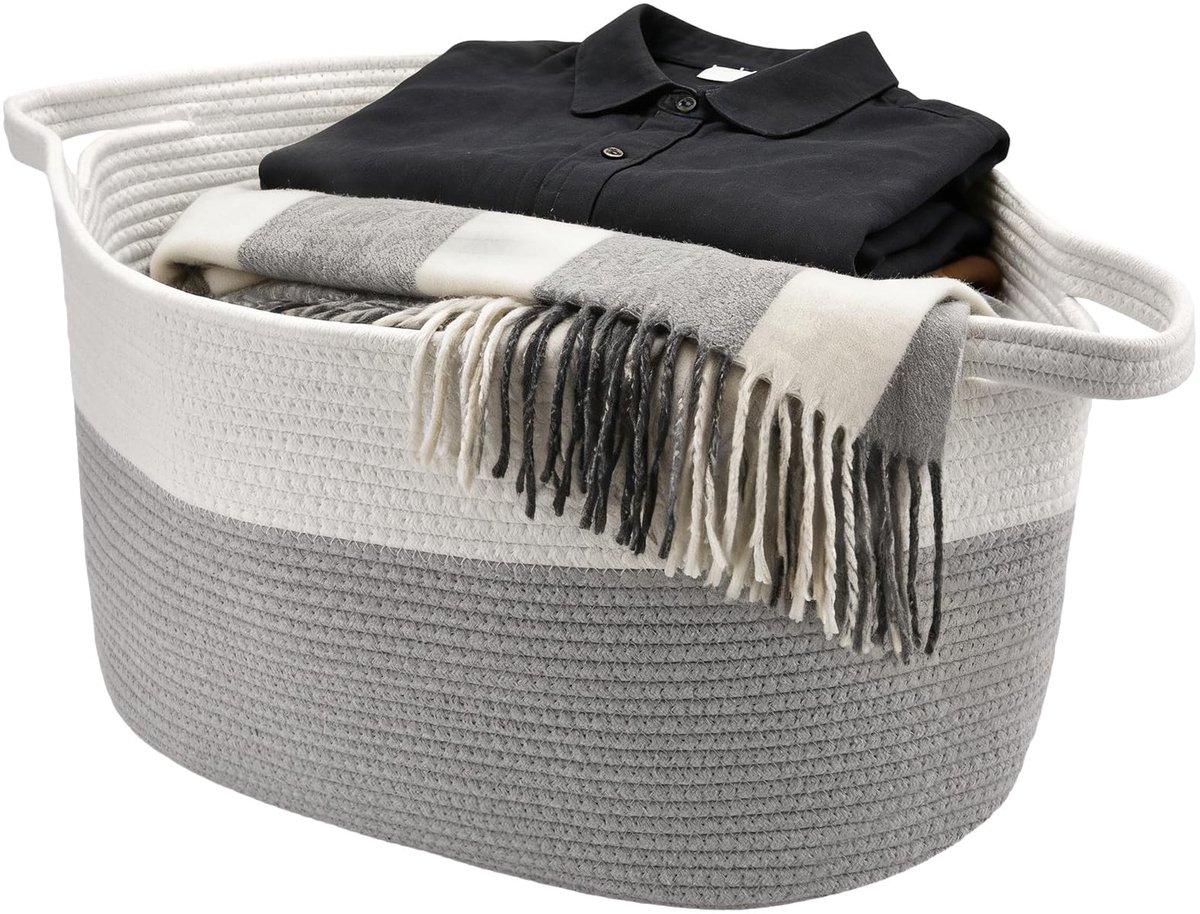 Omgoods - Grote Geweven Opbergmand voor Vuile Kleding