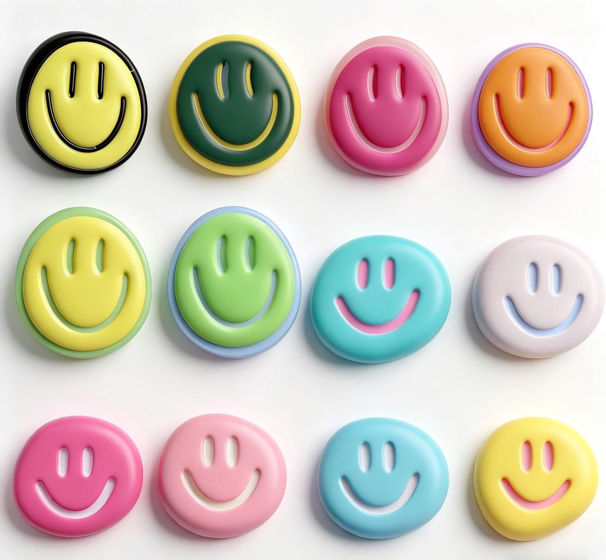 Omgoods - 24 Stuks Smiley Magneten - Grappige Koelkastmagneten voor Decoratie