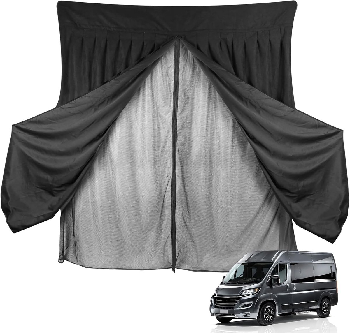 Vervangend Vliegenraam voor Peugeot Boxer, Ducato en Citroen Relay 2006-2024, Achterdeurmuggennet met Dubbele Laag en Magnetische Sluiting voor Kamperen en Bescherming tegen Insecten