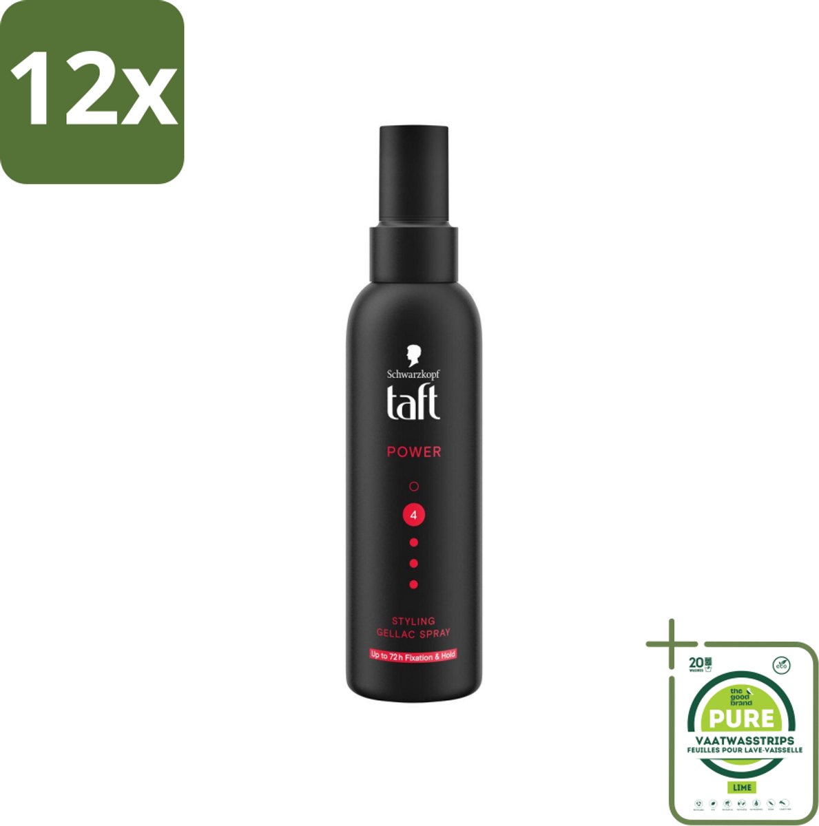 Taft - Power 4 - Styling Gel Spray - 150 ml - Voordeelverpakking - 12 stuks - Haarspray - Stylinggel