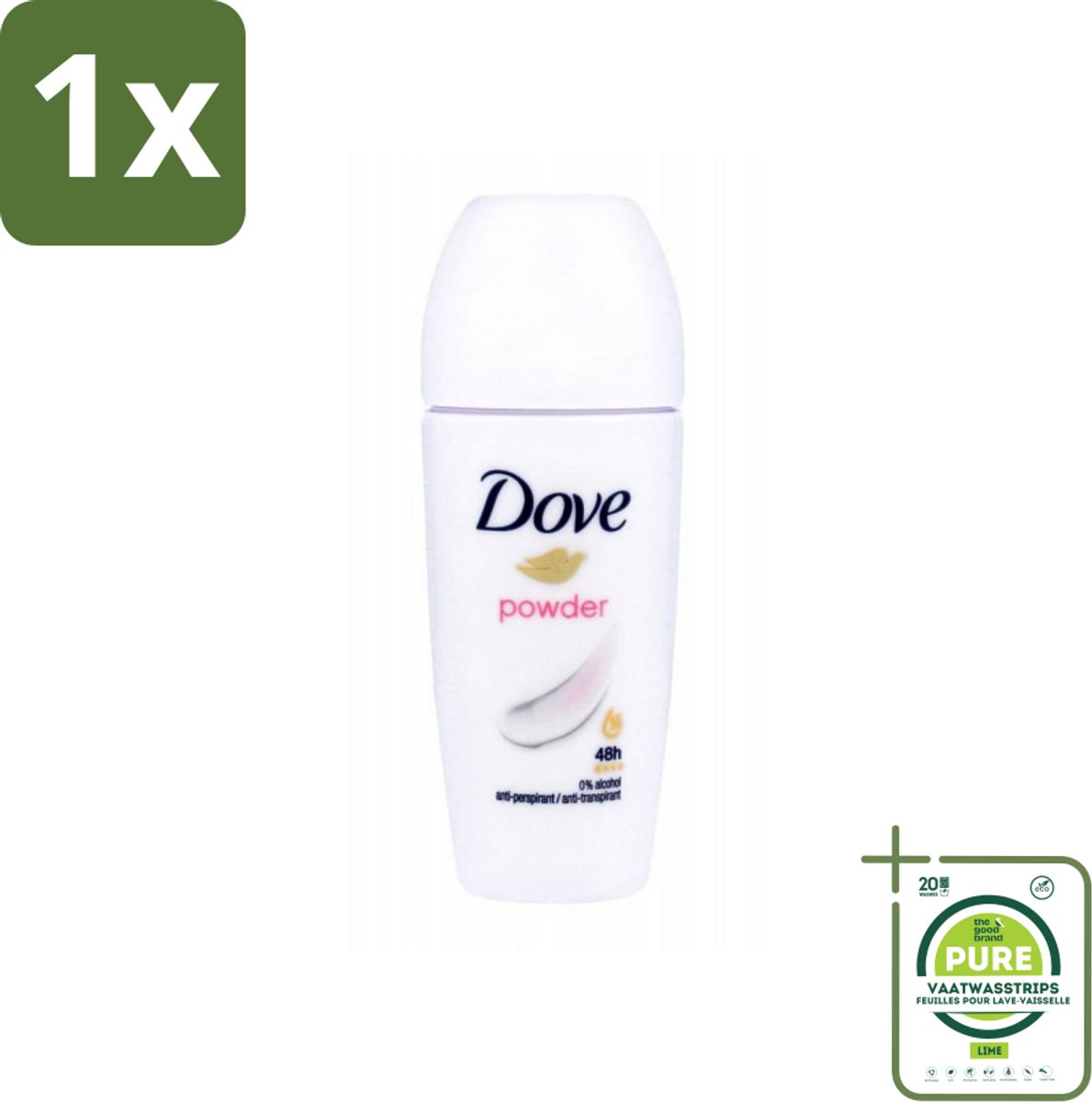 1 x Dove Deodorant Roller - Powder - 50 ml - Dove Deodorant - Anti-transpirant - Deodorant Roller - Poederfrisse Geur - Langdurige Frisheid