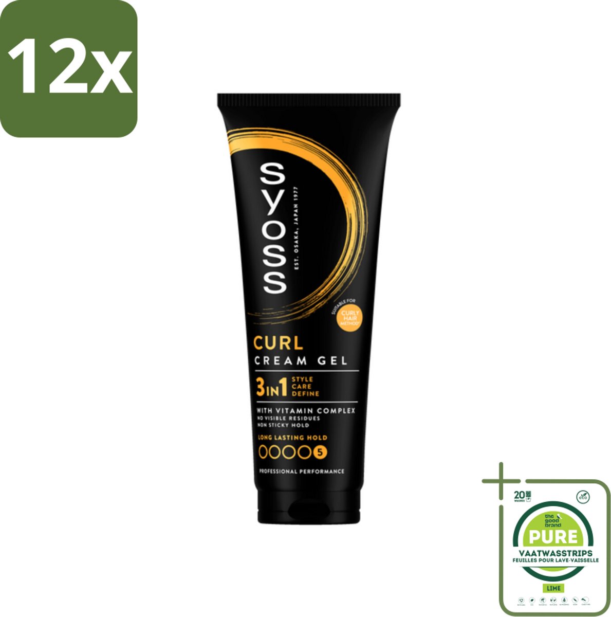 Syoss - Curl Control - Gel - Voor Gedefinieerde Krullen - 250 ml - Voordeelverpakking - 12 stuks - Krullen gel - Stylinggel krullen