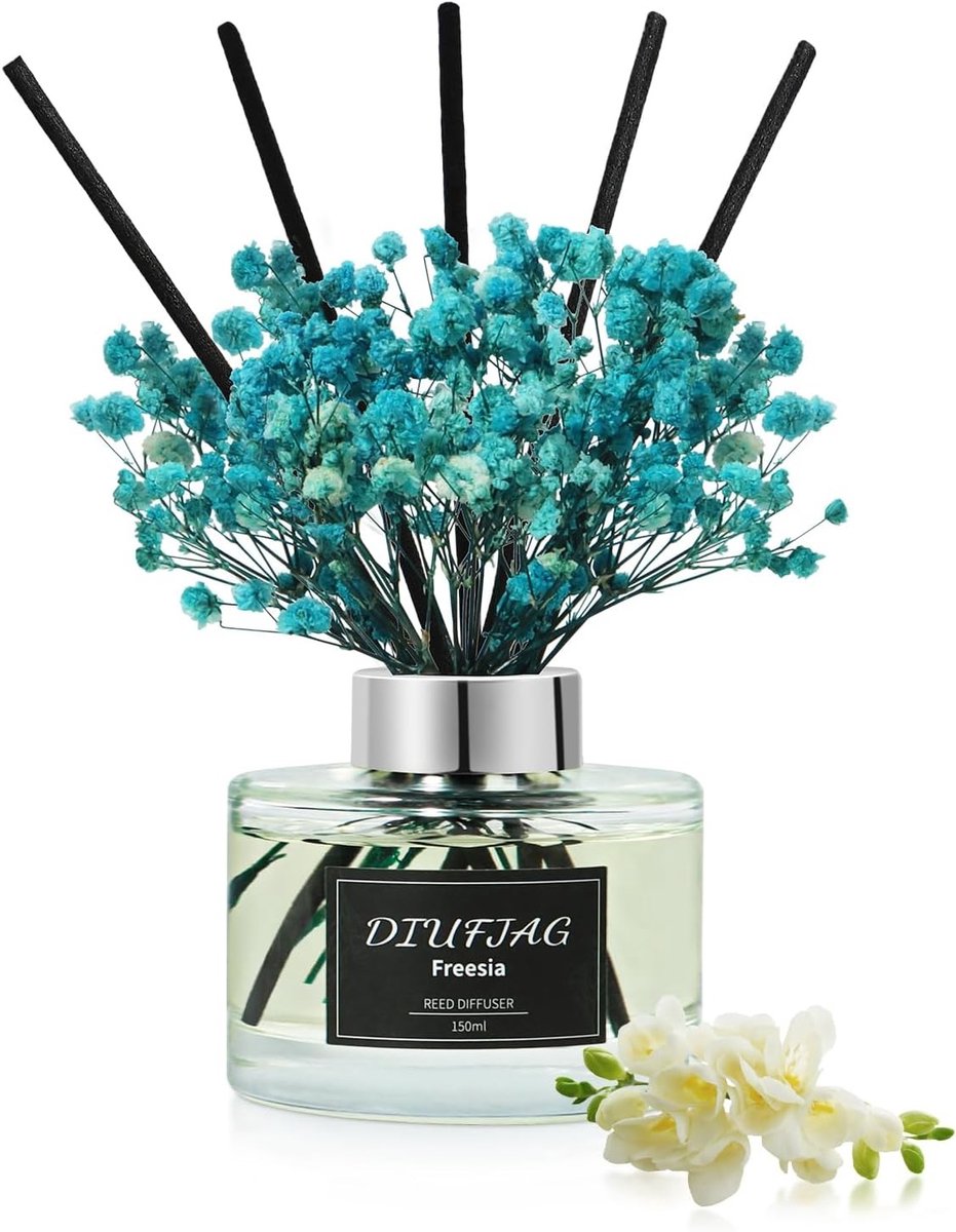 Bloemen 150 ml - Freesie kamergeur geurstokjes met 8 stokjes, thuisgeur Freesia Riet Diffuser luchtverfrisser voor - ShopVlot