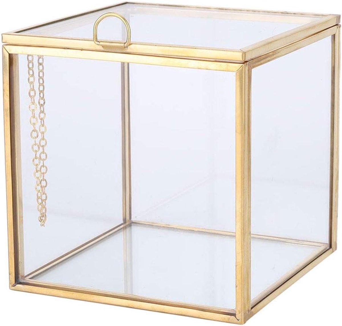 Terrarium container mini - geometrisch - goud - modern decor voor planten - ShopVlot