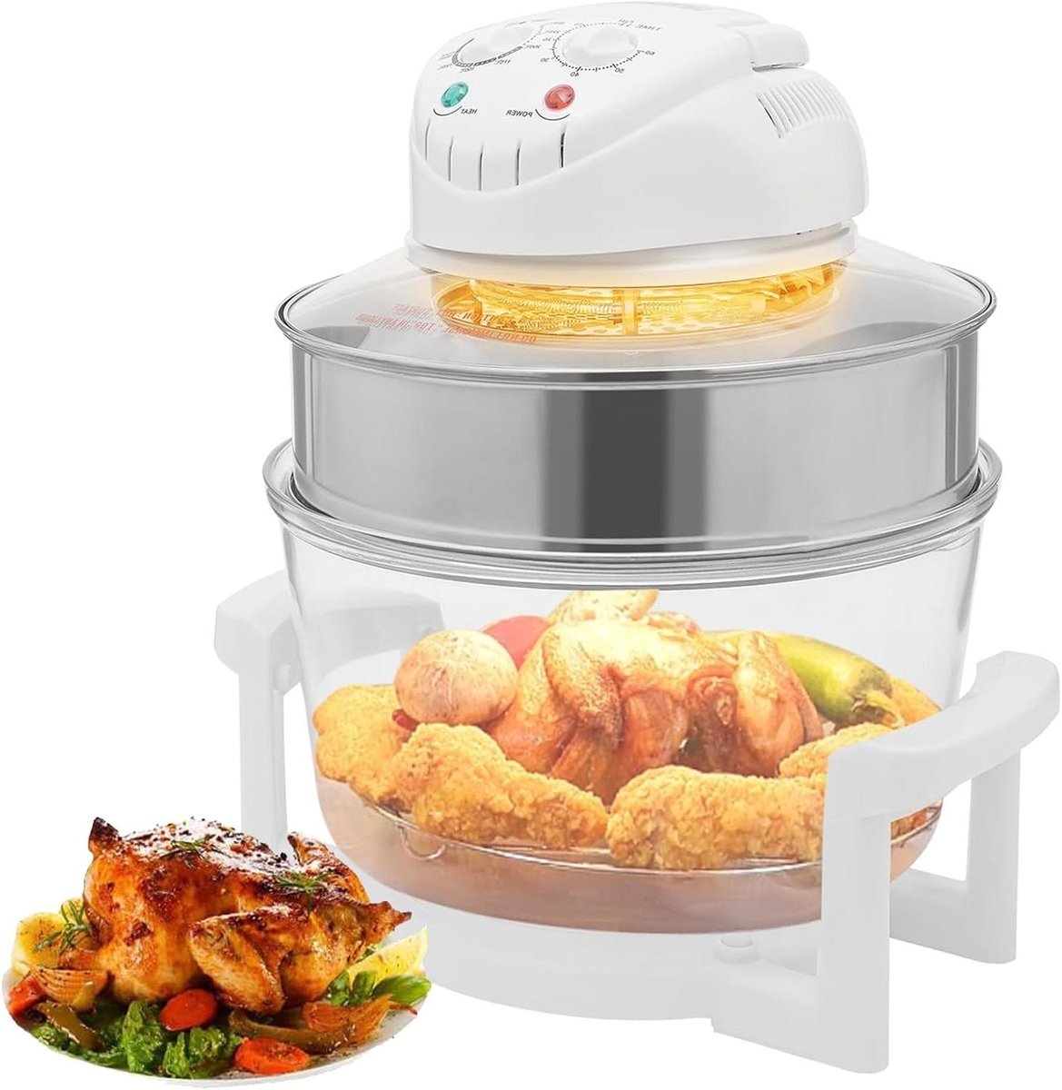 Heteluchtoven - Multicooker - Thuis Koken - Instelbare Temperatuur - 1796 Liter - Zilver