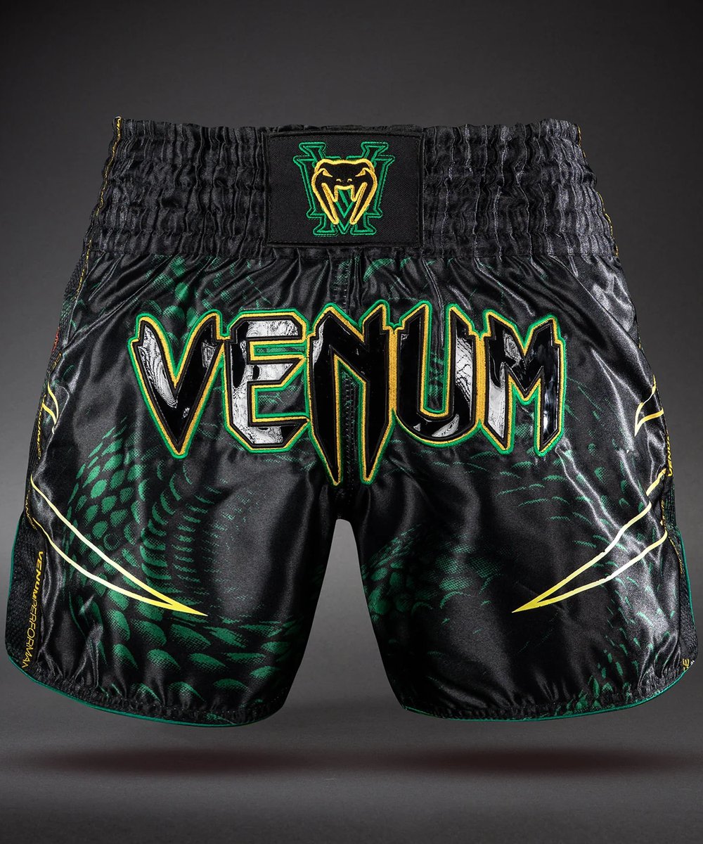 Venum Matupa Muay Thai Shorts – Zwart/Groen/Goud | Professionele Muay Thai & Kickboks Shorts - XXL