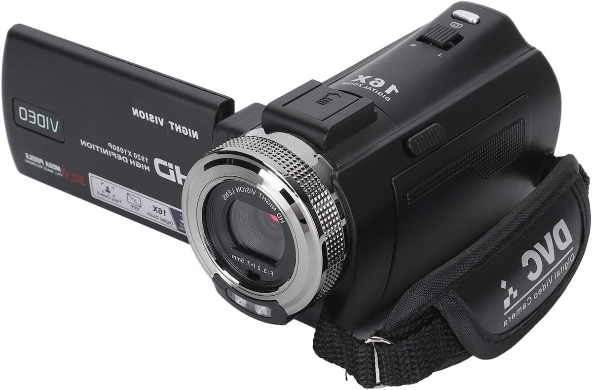 Full HD Videocamera - Camcorder Digitale Camera - Video Opnemen - Ingebouwde Nachtvisie - 3 Inch LCD Scherm - Zwart