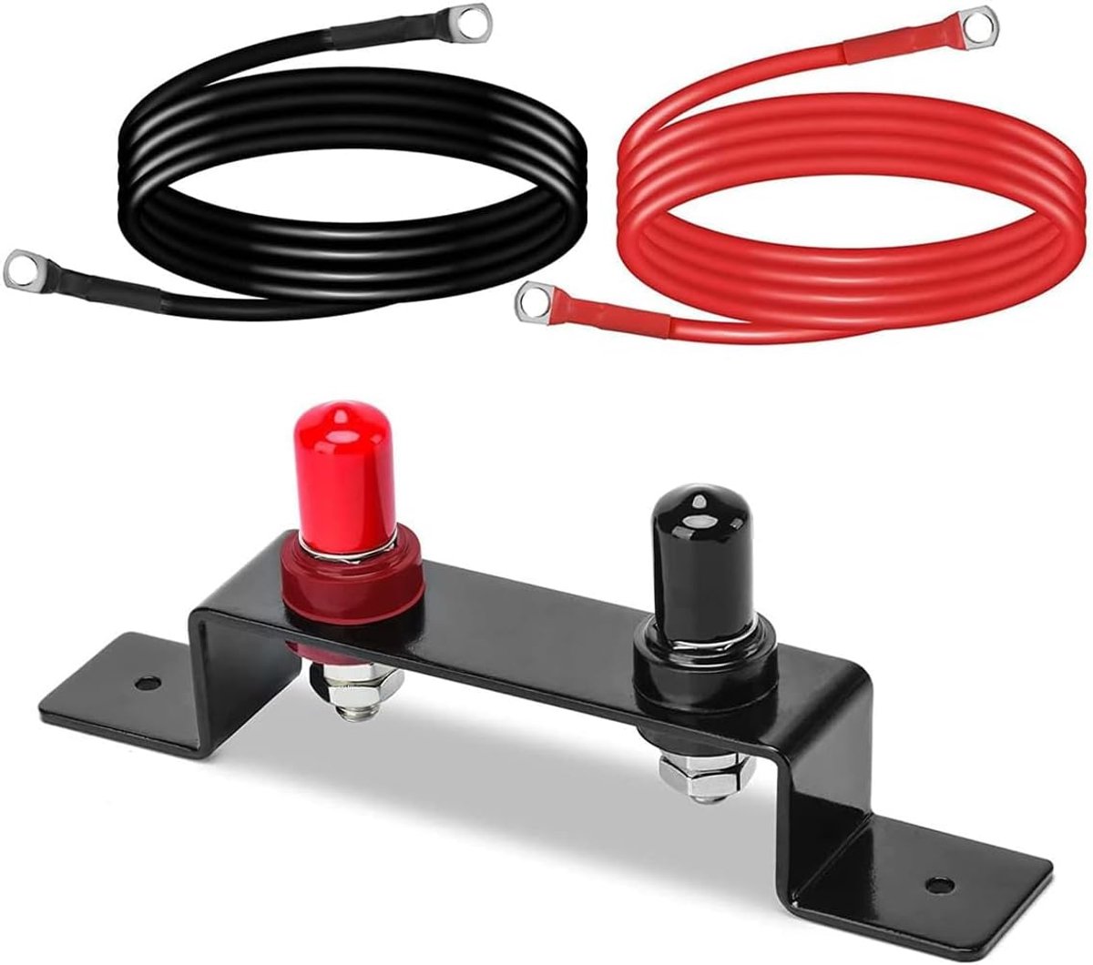 SnelShoppen - Batterij Startkabelset met Afstandsbediening, Accu Jumper Klem Beweging Kit met 120 cm Kabel en Montagebeugel, Waterdichte Accu Oplaadpo