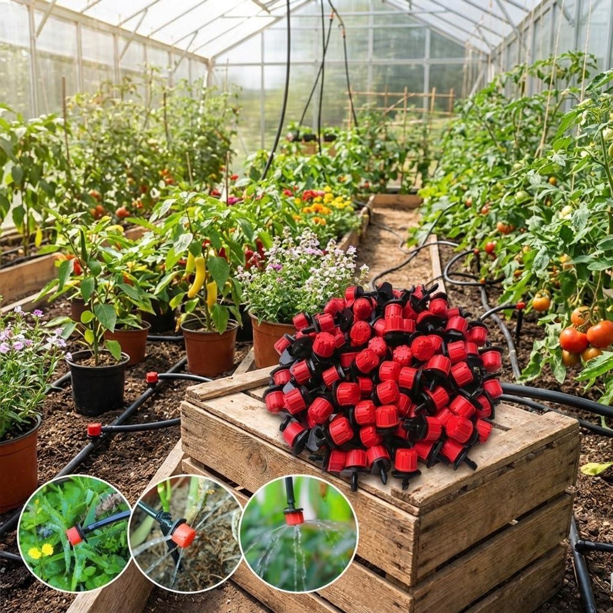 Druppelslang 16 mm - Irrisatieslang Tuinslang - Planten Water Geven - Zonder Drup - 100 meter - Zwart